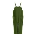 thumbnail image 4 of Zanarzt Little Girls One Piece Jumper Toddler Baby Girls Jumpsuit One Piece Romper Sleeveless Strap Summer Outfits Pockets Clothes Green,11-12 Years, 4 of 7