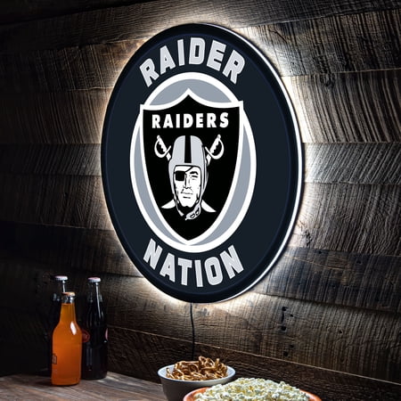 Las Vegas Raiders LED XL Round Wall D-cor