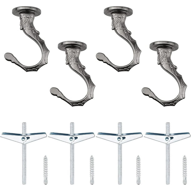 Swag Hooks, 4 Sets Heavy Duty Swag Ceiling Hooks, Ceiling Mounting