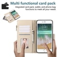 thumbnail image 5 of Compatible with iPhone 7 / 8 / SE 2022 & 2020 Wallet Case and Wrist Strap Protector PU Leather Flip Credit Card Holder Purse Stand Cell Accessories Shockproof Phone Cover for Women Men,Beige, 5 of 9