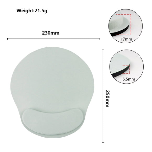 Nvzi Almohadilla de gel para ratón con soporte para muñecas, cómoda almohadilla de gel para ratón, base de goma antideslizante para portátil, ordenador, ideal para oficina y hogar (gris)