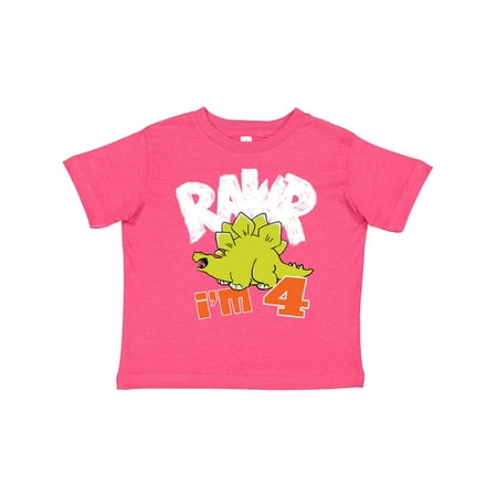 

Inktastic RAWR I m 4! Baby Stegosaurus Gift Toddler Boy or Toddler Girl T-Shirt