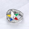 thumbnail image 2 of Masonic Rings Order of the Eastern Star Ring Silver Color Loop CZ OES Rings, 2 of 3