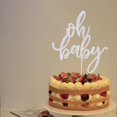 thumbnail image 2 of Cake topper Qertesl con brillo plateado Oh Baby, 2 of 7