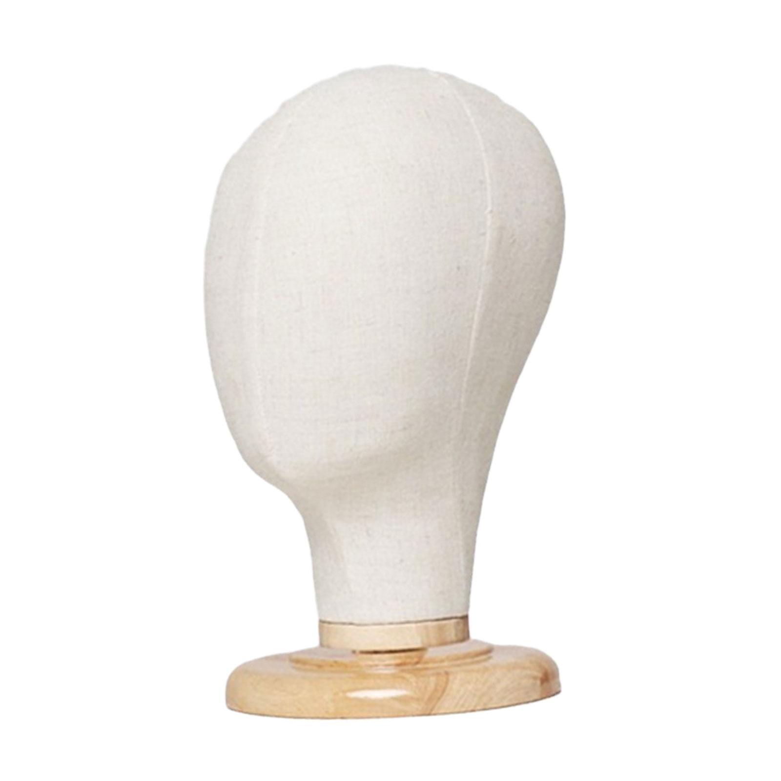 FITYLE Wigs Hat Display Stand, DIY Wigs Stand Portable Hat Rack Model Head Hats Caps Display Mannequin Head Model for Styling Salon 31cm Wood Base