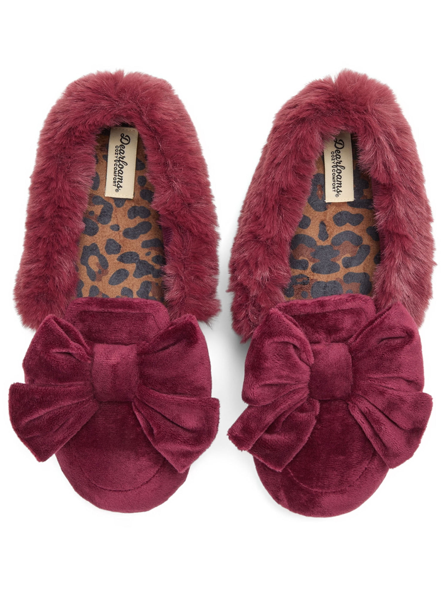 Dearfoams Cozy Comfort Women's Bow Moccasin Slippers