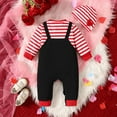thumbnail image 6 of Taybagh My First Valentines Baby Boy Outfit Cute Valentine Tractor Print Button Jumpsuit with Hat Toddler Boys Clothes Sets, 6 of 9