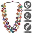 thumbnail image 4 of Collar estilo bohemio retro para mujer, con colgante de cuentas de madera tejidas a mano con forma de concha de coco, joyería de moda playera para damas y niñas (Patrón 6), 4 of 7