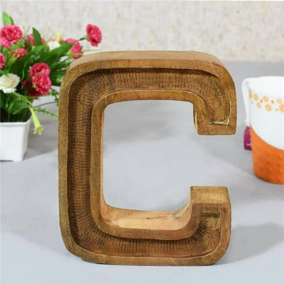 C Alphabet Handmade Letter Block Eco-Friendly Wall Decor, Natural
