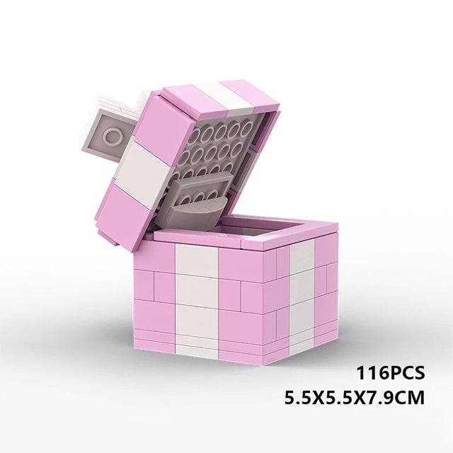 Exquisite Ring Box MOC Building Blocks Jewelry Gift Box Creative Model, Great Gift for Children's Easter Basket