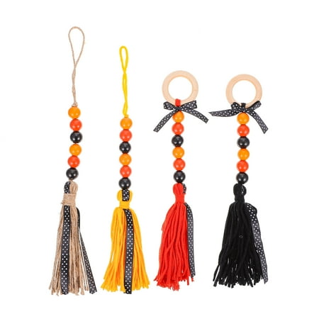 

4Pcs Tassel Bead Pendants Halloween Pendants Party Pendants (Assorted Color)