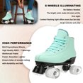 thumbnail image 3 of Yabanana Roller Skate, Adult Teen Classic Fashion PU Leather Roller Skates with Light up Wheels Shoes Bag(Green), 3 of 7