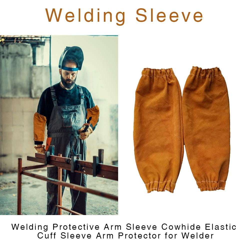 Details about   1 Pair Welding Sleeves Elastic Cuff Arms Protector & Welding Apron Yellow 