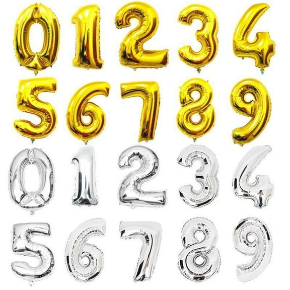 WHAMVOX  40 Inch Decorations Number Balloon Aluminum Foil Balloons Anniversary