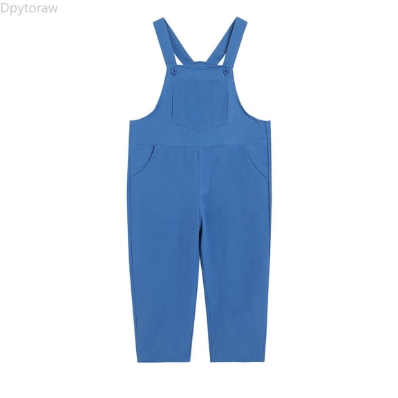 Dpytoraw Girls Overalls Sleeveless Adjustable Jumpsuits Kids Casual Loose Romper Cute Long Pants With Pockets Girls Cotton Romper Pants Size 2-3 Years