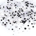 thumbnail image 1 of Perlas planas y piedras brillantes de 3-10 mm, perlas y piedras brillantes de tamaño mixto para arte de uñas DIY, mezcla de negro y blanco 60g, 1 of 6