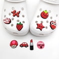 thumbnail image 2 of Rojo 10 piezas de accesorios para zapatos de fútbol, ​​accesorios para zapatos de dibujos animados, utilizados para zapatos perforados, pulseras, fiestas, decoración de bricolaje., 2 of 2