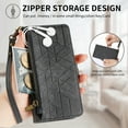 thumbnail image 3 of Mantto Case for Samsung Galaxy S24 Ultra, Zipper Wallet Card Holder Flip Stand Premium Leather with Removable Wristlet Strap, RFID Blocking Magnetic Closure Case for Samsung Galaxy S24 Ultra,Black, 3 of 10
