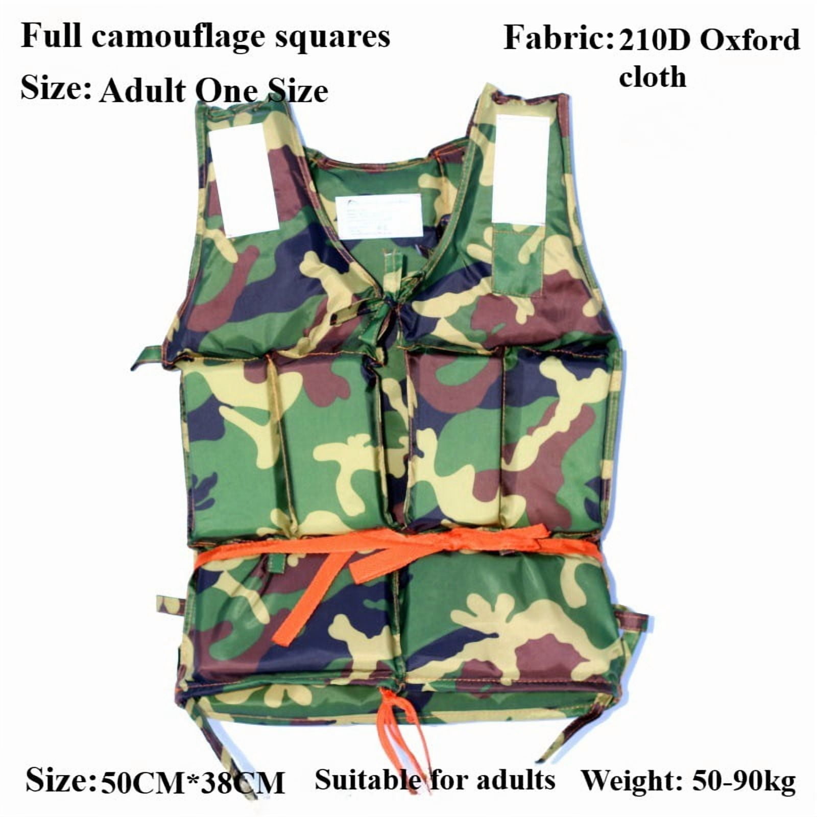 2025 Camouflage One-Size Adult Life Jacket, Buoyancy Vest for Disaster Rescue, Work Life Jacket, Jungle Protection, Swimming