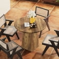 thumbnail image 7 of Tribesigns 31.5-Inch Round Dining Room Table for 2-4, Farmhouse Kitchen Dinner Table with Square Base for Dining Room, 7 of 7