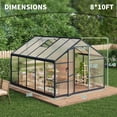 thumbnail image 6 of CazToi 8x10 FT Outdoor Greenhouse Polycarbonate Walk-in with Roof Vent & Aluminum Frame, 6 of 12