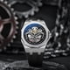 thumbnail image 1 of Reloj mecánico automático Samurai negro blanco potente reloj luminoso resistente al agua, 1 of 6