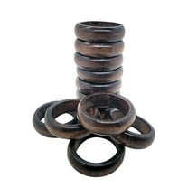 12-Pack Dark Brown Bamboo Napkin Rings - Thin, Solid Wood Rings