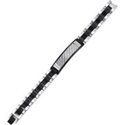 GTX Diamond and Black Stainless Steel Bracelet