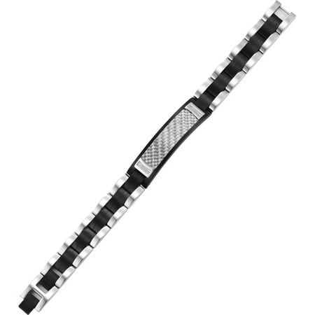 GTX Diamond and Black Stainless Steel Bracelet