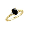thumbnail image 4 of RYLOS Rings for Women 14K Yellow Gold Classic Style Birthstone Ring 7X5MM Oval Gemstone &  Diamonds October Cabochon Onyx Jewelry for Women  Size 6, 4 of 8