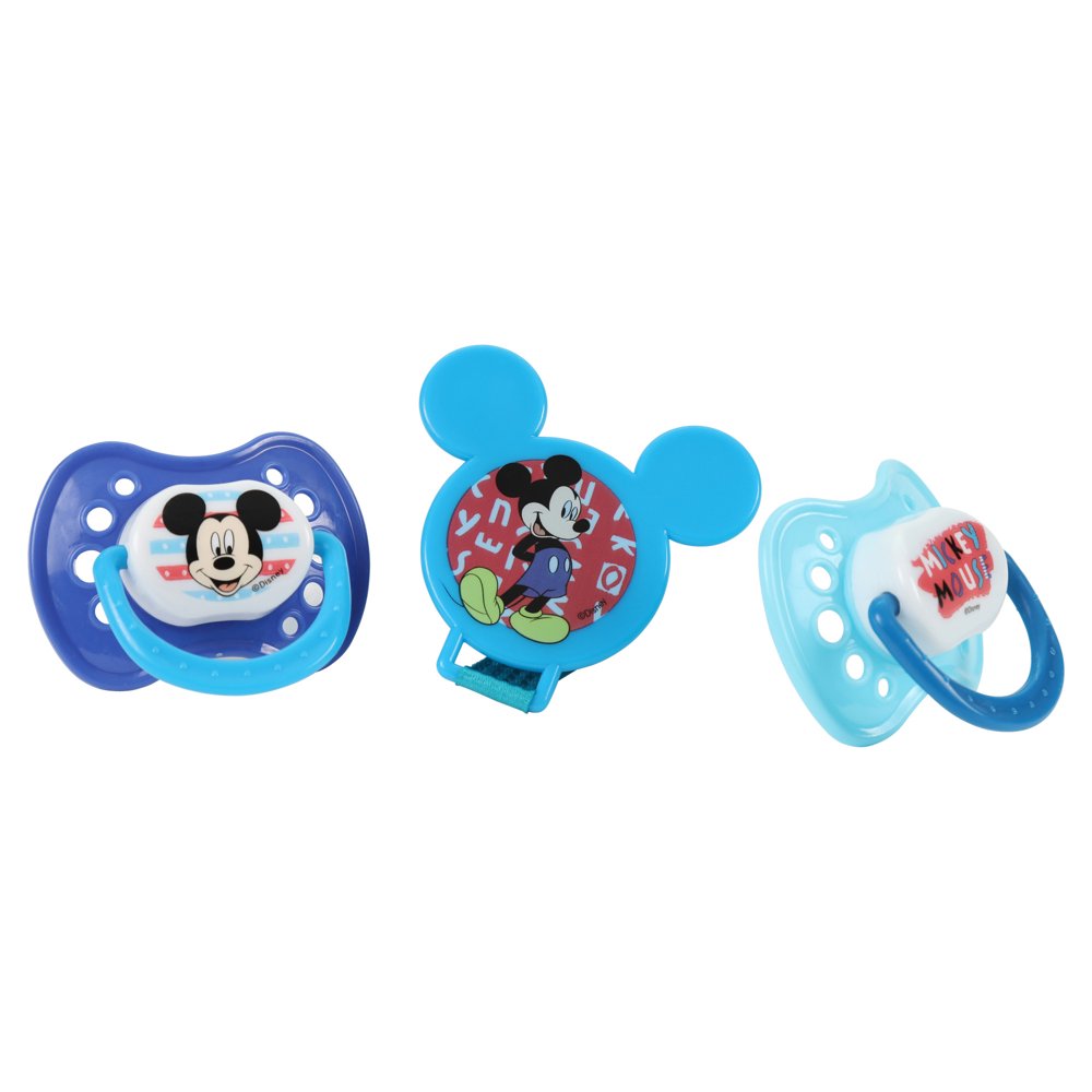 Mickey Mouse 2 Piece Pacifier and Pacifier Clip Set