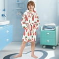 thumbnail image 5 of FORMRS Niños Bathrobe Unisex Hooded Robe Soft Plush Pajamas Sleepwear, Size 4-6T, Strawberry, 5 of 7