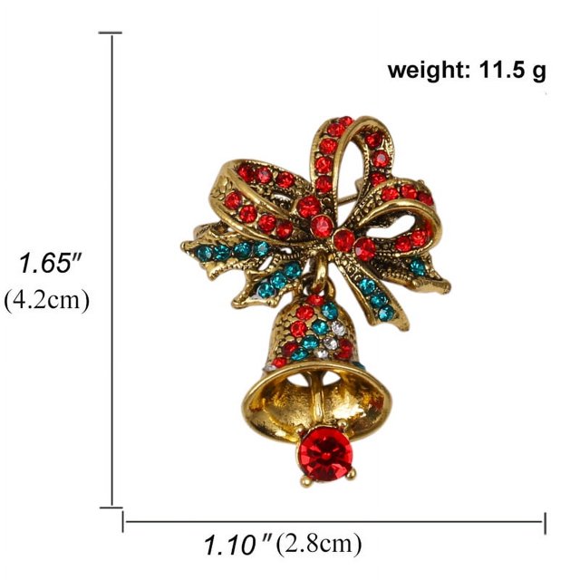 1 broche navideño vintage con diamantes de imitación, regalo de Navidad para mujer y niña.
