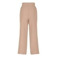 thumbnail image 5 of Kvture Women's Capri Pants Drawstring Casual Palazzo Trousers with Pockets Loose High Waisted Wide Leg Lounge Pants Khaki L, 5 of 6