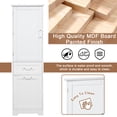 thumbnail image 4 of EUROCO 68.1'' Tall Bathroom Storage Cabinet, MDF Board Floor Storage Cabinet with 1 Door, 2 Different Size Drawers and Adjustable Shelf, Freestanding Cabinet with Painted Finish for Bathroom, White, 4 of 8