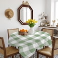 thumbnail image 3 of Sage Green Check Table Cloth Waterproof Tablecloths, Modern Rustic Green Buffalo Plaid Tablecloth Dining Table Cover for Kitchen Party Tabletop Outdoor, Square Tablecloth 60x60 Inch, 3 of 9