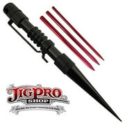 Knotters Tool II (Black) w/ 3 Different Size Red Lacing Needles ~Marlin Spike for Paracord, Leather, & Other Cord