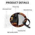 thumbnail image 4 of hanksgiving Leaves 2pcs PU Leather Round Bag Tags with Privacy Cover and Name ID Tag - Suitcase Tags for Travel Luggage, Handbags, Backpacks, School Bags, 4 of 6