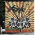 thumbnail image 4 of Ambesonne Modern Shower Curtain, Palm Trees Music Party, 69"Wx70"L, Hunter Green Black, 4 of 5