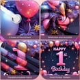 thumbnail image 4 of Pink Theme Happy 1st Birthday Banner Gold Accents First Birthday Display Starry Design Balloon Decorations 1st Birthday Backdrop for 1st Birthday Party Baby's Birthday Photo Backdrop, 4 of 9
