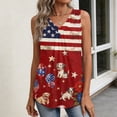 thumbnail image 5 of KDDYLITQ Independence Day Freedom Shirts for Women Freedom 250th Birthday V Neck Tanks 4th July American Flag 4th Of July Tees Red White and Blue Cute Sleeveless Tops Deep Red S, 5 of 7