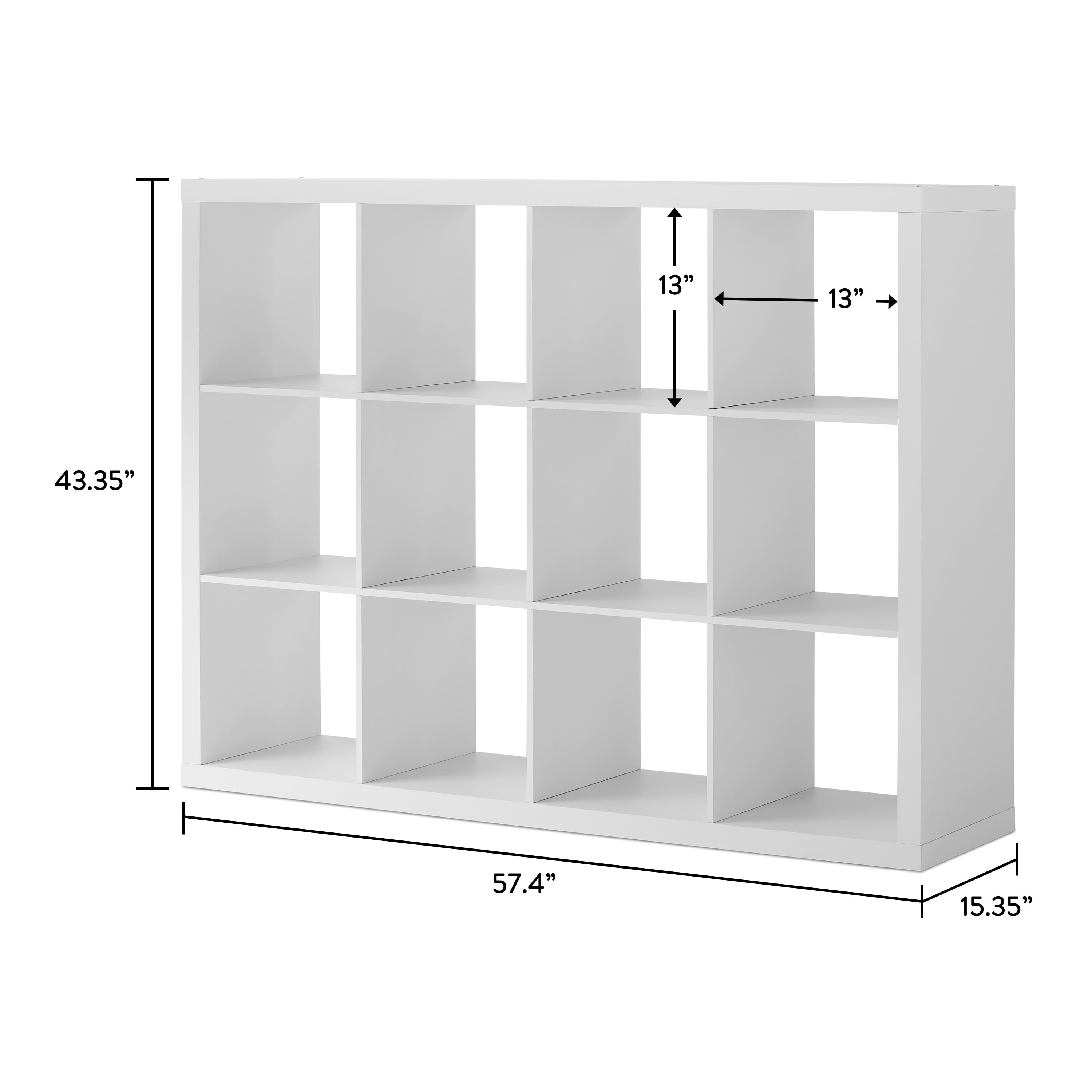 Better Homes & Gardens 12 Cube Storage Organizer, White Texture
