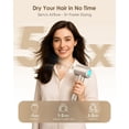thumbnail image 2 of Hair Dryer, 160,000 RPM Ionic Blow Dryer with Diffuser, Professional Hairdryer for Drying, 500 Million Negative Ions, Low Noise Compact Hair Blow Dryer for Hair Types,, 2 of 6