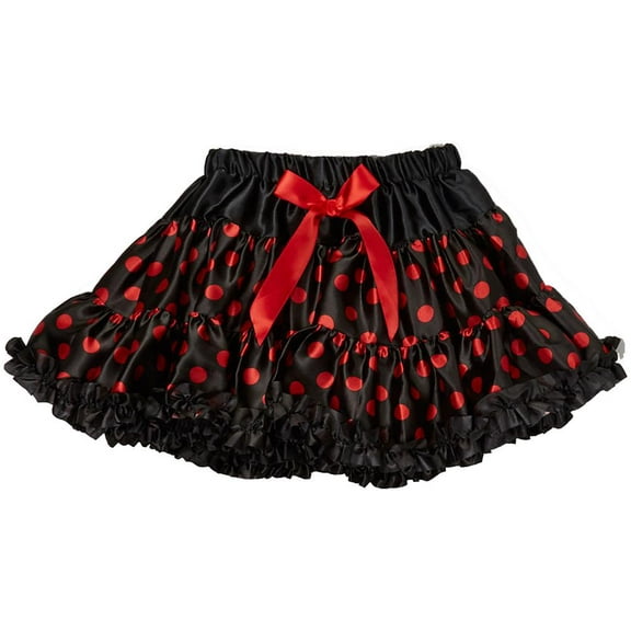 Wenchoice Black & Red Polka Dot Satin Tutu Skirt - Toddler M(3T-4T)