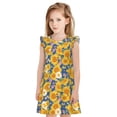 thumbnail image 1 of Fotbe Vintage White Yellow Sunflower Vestido de Dormir para Niñas de 3 a 10 Años, Mangas Cortas, Estilo Princesa, Pijama Camisón con Mangas Voladas-X-Large, 1 of 6