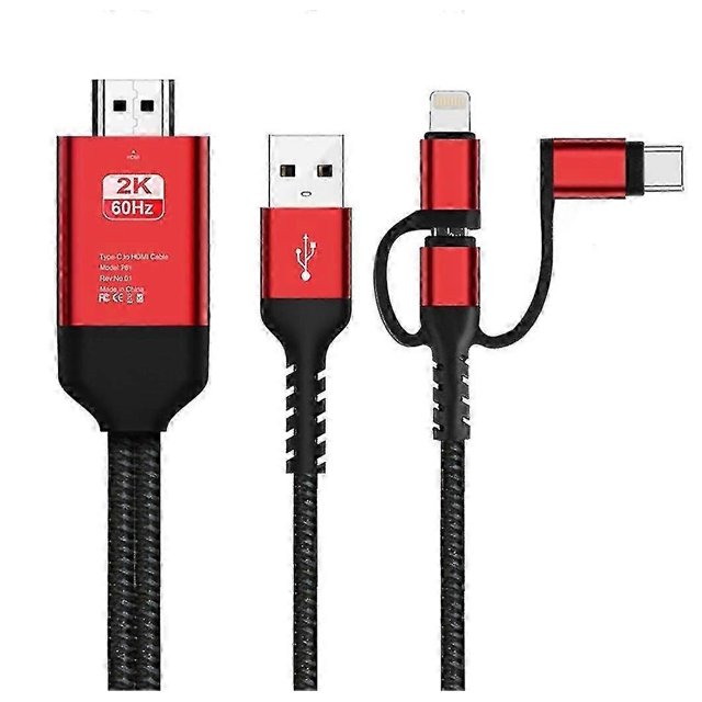 3 In 1 Mhl Usb Type C To Hdmi Cable 1080p Hd Tv Adapter For Android & Ios