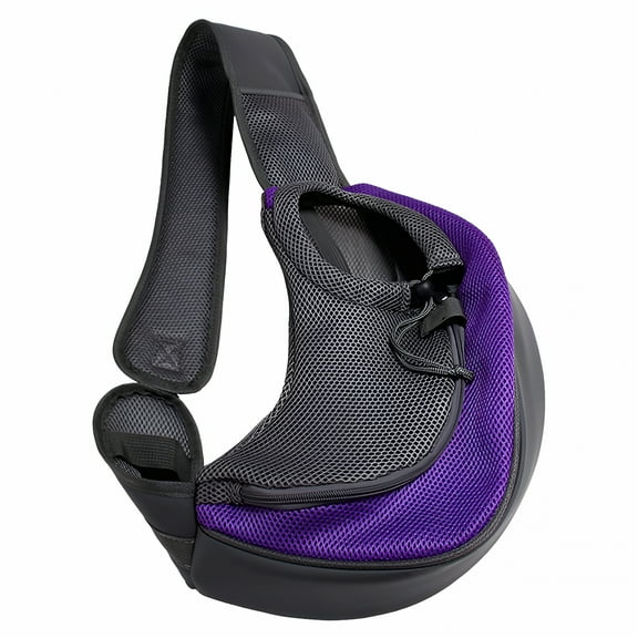 GASTROPOD Pet Sling Carrier - Small Dog Puppy Cat Carrying Bag Purse Pouch - Travel Front Backpack Chest Body Holder Pack to Wear (Purple-S)