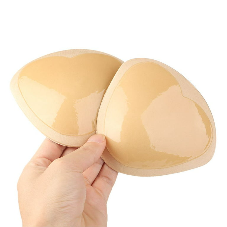 Women Push Up Self-Adhesive for Swimsuits Bikini Breast Enhancer Sticky Bra  Cups Silicone Bra Inserts Lift Breast Pads TRIANGLE LIGHT SKIN 