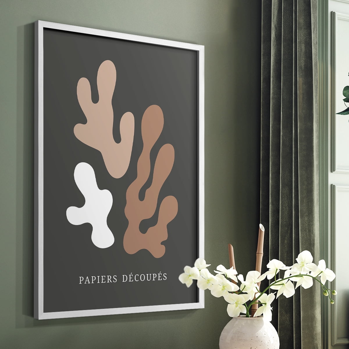 Matisse CDV in White Solid Wood Framed Print No Nail Hanging
