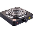 thumbnail image 1 of Compact and Portable Countertop Burner- Countertop Single Coiled Burner 1000 Watts Electric Hot Plate Temperature Controls Black, 1 of 7